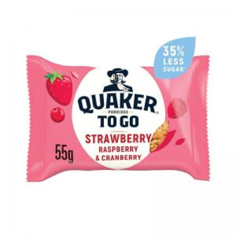 Image of Quaker Quaker Porridge To Go Mixed Berries Breakfast 2x6 Bars (Pack of 12) 122637 122637