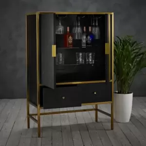 Image of Monaco Wine Cocktail Cabinet Black