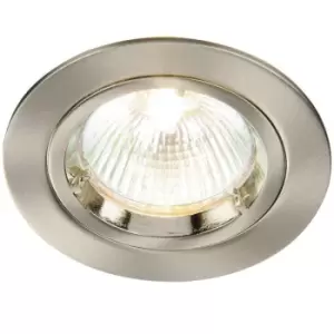 image of Fixed Round Recess Ceiling Down Light Nickel 80mm Flush GU10 Lamp Holder Fitting