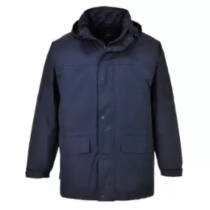 Image of Portwest Mens Oban Fleece Lined Waterproof Jacket Navy 2XL