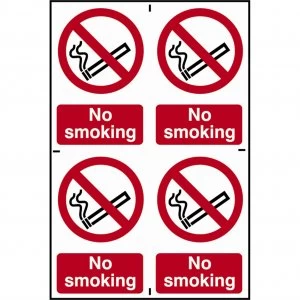 image of Scan No Smoking Sign Pack of 4 100mm 150mm Standard