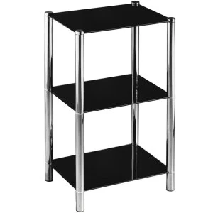 image of Premier Housewares 3 Tier Tall Shelf Unit - Black