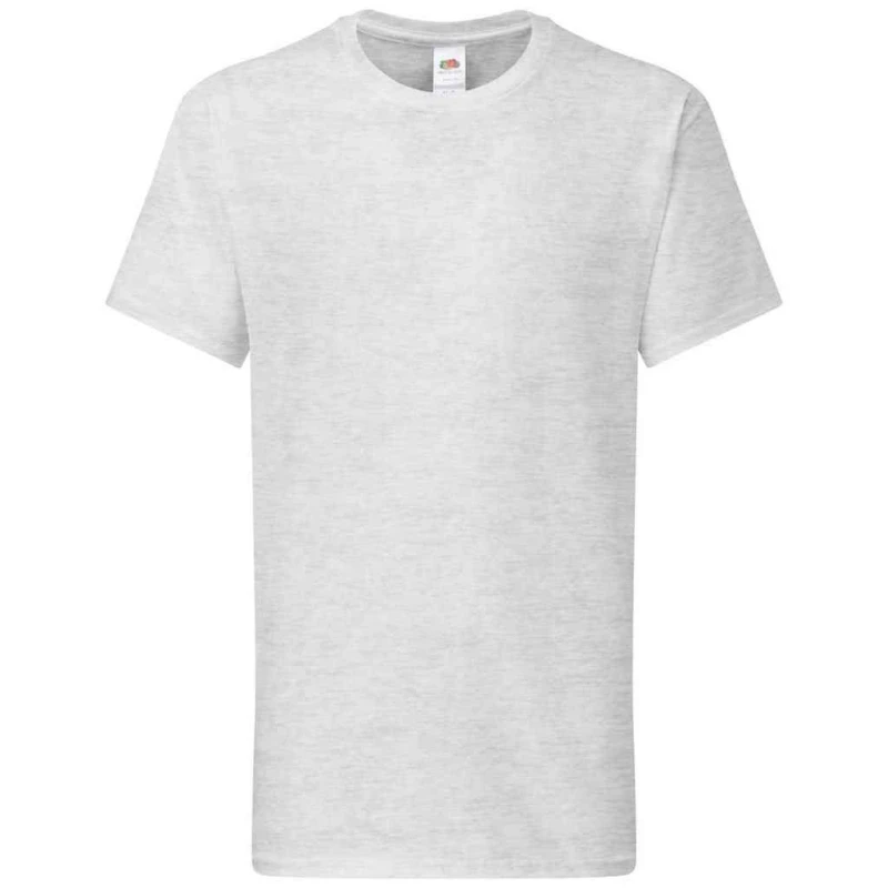 Image of Fruit of the Loom Iconic 195 Premium T-Shirt in Grey Size: 12-13 Years Grey Unisex 12-13 Years