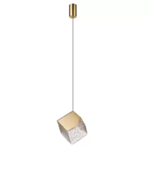 Image of Priscila Integrated LED Pendant Ceiling Light Golden, Textured G9