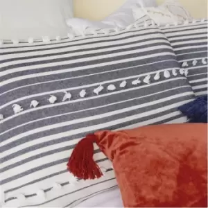 image of Peri Home Yarn Dyed Tufted Stripe Std Pillowcase - Blue