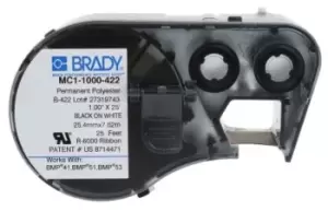 image of Brady Cable Label Labelling Cartridge, For Use With BMP41 Label Printer, BMP51 Label Printer, BMP53 Label Printer