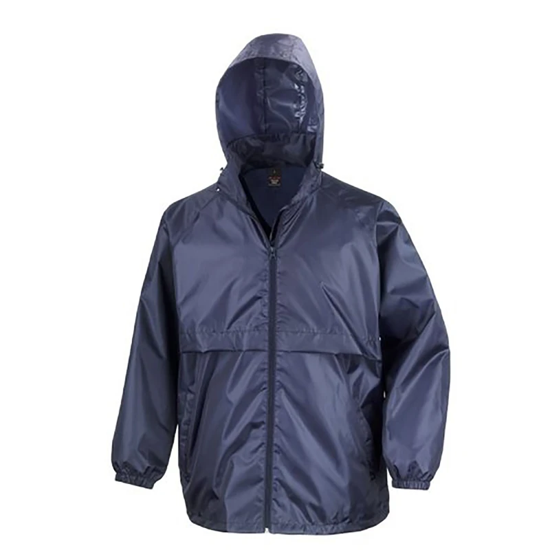 Image of Result Result Men Core Adult Windcheater Water Repellent Windproof Jacket in Navy Size: Small Navy S Male 5055747557435