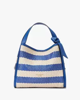 image of Kate Spade Knott Striped Medium Crossbody Tote Bag Bag, Classic Blue Multi, One Size