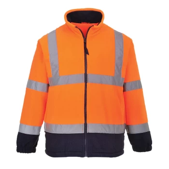 Image of Portwest 2 Tone Hi Vis Fleece Jacket Orange / Navy 2XL