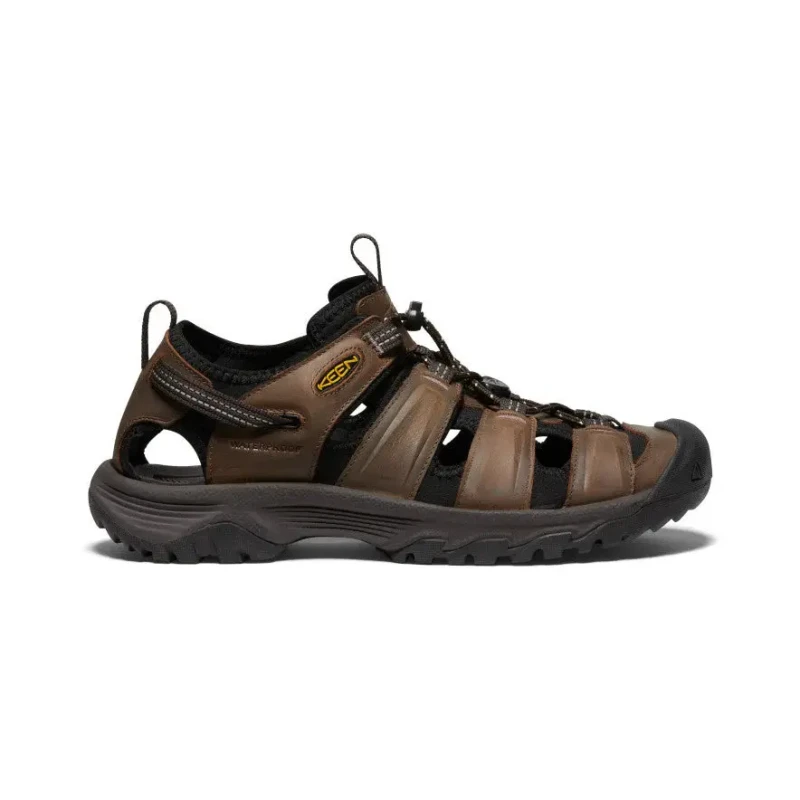 Image of Keen Targhee III Leather Textile Mens Lace Up Sandals - Bison Mulch - Size:UK 7.5