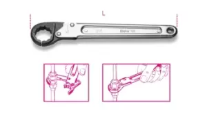 image of Beta Tools 120 10 Ratchet Opening Bi-Hex Single End Wrench 10mm 001200010