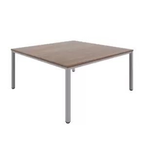 Image of Fraction Infinity Square Dark Walnut Meeting Table With Silver Legs - 160 X 160