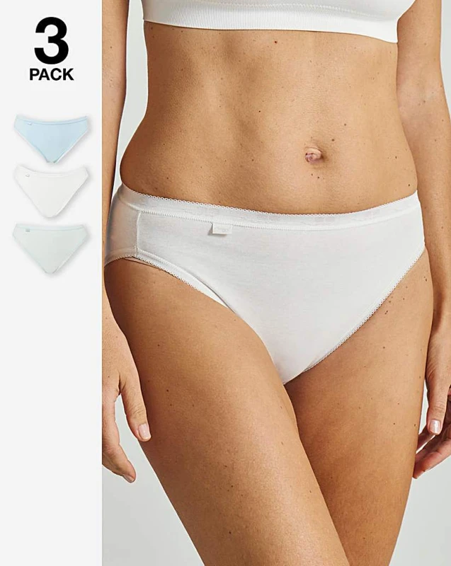 Image of Sloggi Sloggi 3Pk Tai Hi Leg Knicker Mint Multi Mint Multi-Coloured - sloggi - Size: 12 Mint Multi-Coloured Female 12 IY47602