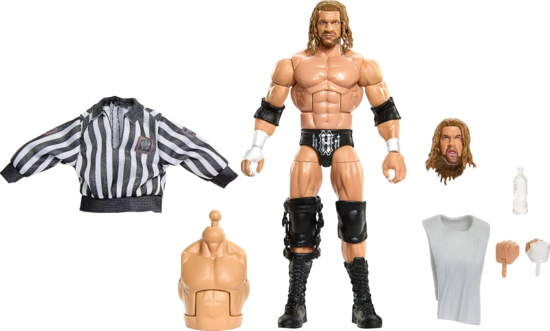 Image of Mattel WWE Elite Collection Action Figure & Accessories Premium Live Event Triple H Set SummerSlam Series with Jesse “The Body Ventura Build-A-Figur