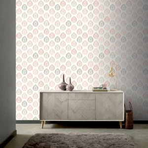 Image of Arthouse Opera Amira Leaf Multi Wallpaper Blush