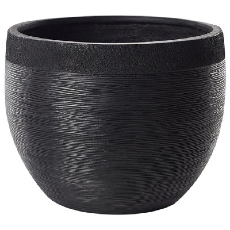 Image of Beliani Plant Pot Zakros 50 Cm Black