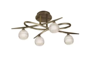 Loop Ceiling 4 Light G9 ECO, Antique Brass