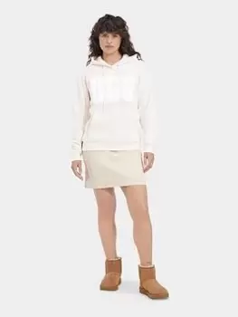 Image of UGG Rey Fuzzy Logo Hoodie - Off White, Size XS, Women