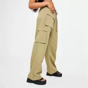 image of Missguided Straight Leg Cargo Trousers - Green