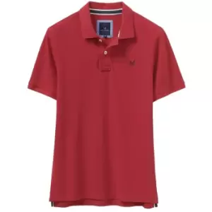 image of Crew Clothing Mens Classic Pique Polo Shirt Crimson Small