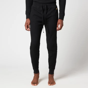 Image of Polo Ralph Lauren Mens Waffle Knit Joggers - Polo Black/Gold Bugle - L