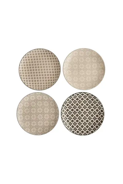 image of Hestia Set of 4 Tile Pattern Side Plates Multi