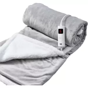 Image of GlamHaus Light Grey Electric Throw