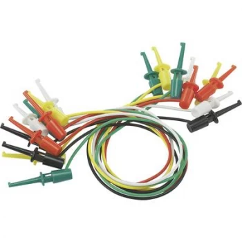 image of VOLTCRAFT Test lead kit [Terminals - Terminals] 0.28 m Black, Red, Green, Yellow, White 1 Set