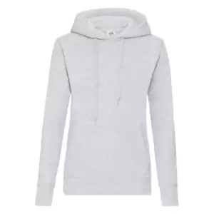 image of Fruit Of The Loom Ladies Lady Fit Hooded Sweatshirt / Hoodie (L) (Heather Grey)