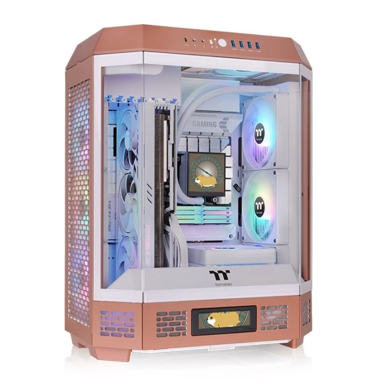 Image of Thermaltake The Tower 600 Mocha Mousse E-ATX Tempered Glass ARGB Gaming PC Case - CA-1Z1-00MUWN-00