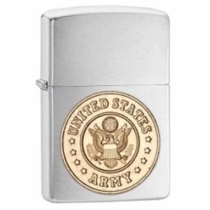 Image of Zippo US Army Emblem Brushed Chrome Windproof Lighter
