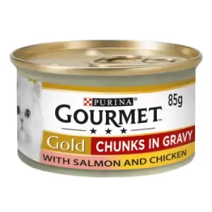 Gourmet Gold Chunks in Gravy Salmon and Chicken Cat Food 85g