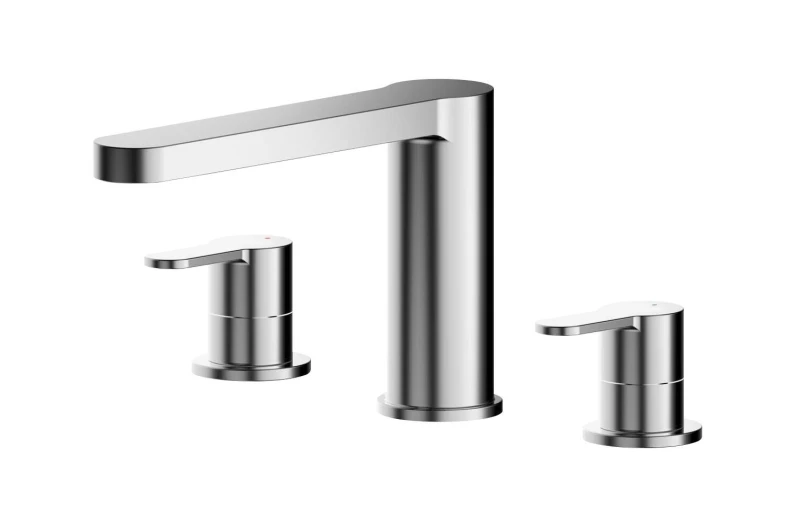 Image of Balterley Round Deck 3 Mounted Tap Hole Bath Filler Tap Chrome Silver unisex