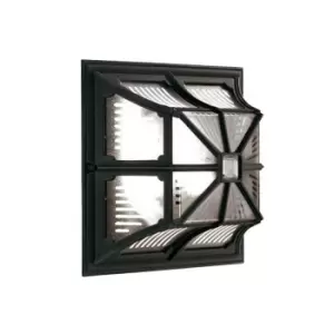 Image of Outdoor IP44 1 Bulb Flush Light Black LED E27 100W Bulb Outside External