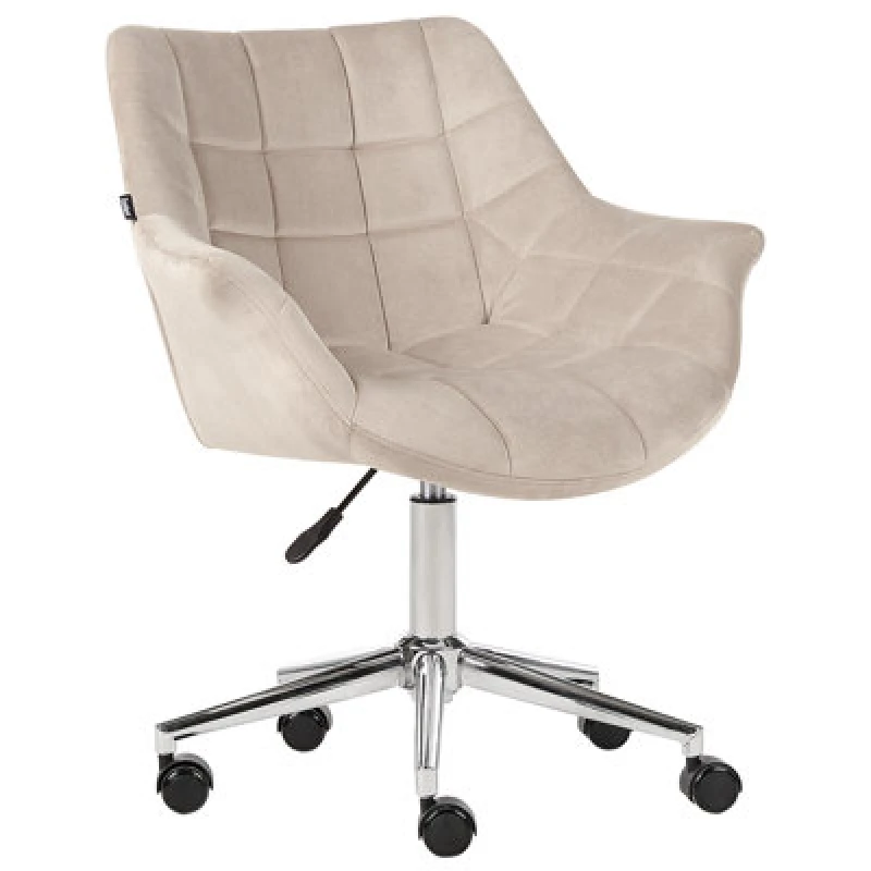 Image of Beliani Desk Chair Labelle Velvet Beige