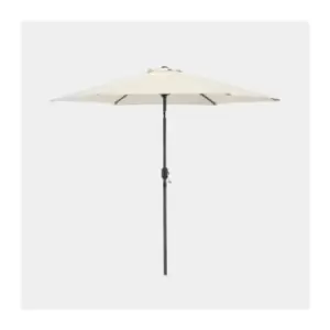 image of Vonhaus - 2.7m Tilting Garden Parasol - UV30+ - Outdoor Umbrella with Crank & Tilt Function - Ivory/Cream