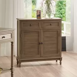 Image of Taupe Pine Wood 2 Drawer 2 Door Unit