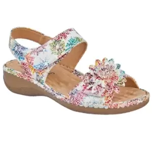 image of Boulevard Womens/Ladies Floral Twin Touch Fastening Sandal (5 UK) (Multicoloured)