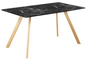Image of Venice Marble Effect Dining Table Black and Brown