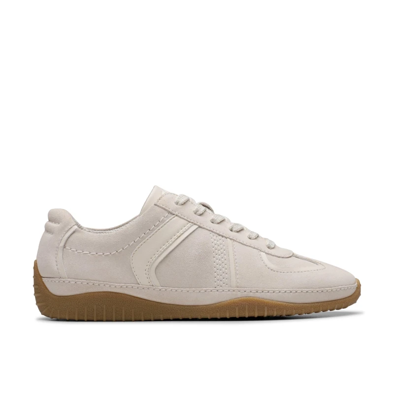 Image of Clarks Clarks Women Meridor Lo Off White Combination Trainers Size: 6-Standard Fit White 6-Standard Fit Female 5063421452778