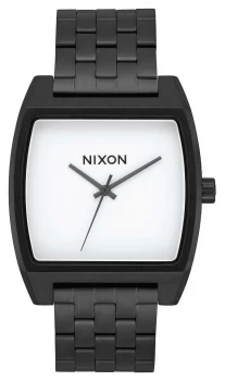 image of Nixon Time Tracker Black / White Black IP Steel Bracelet Watch