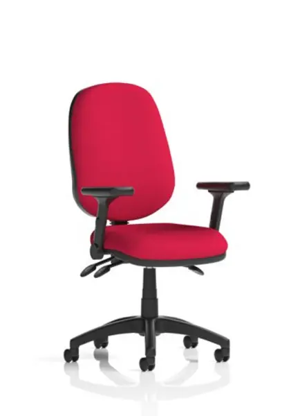 Image of Eclipse Eclipse Plus III Lever Task Operator Chair Bespoke Colour Bergamot Cherry With Height Adjustable And Folding Arms KCUP1756