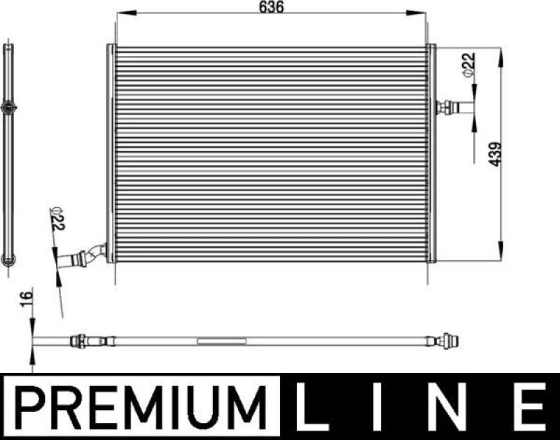 Image of Low Temperature Cooler, intercooler MAHLE CIR 26 000P