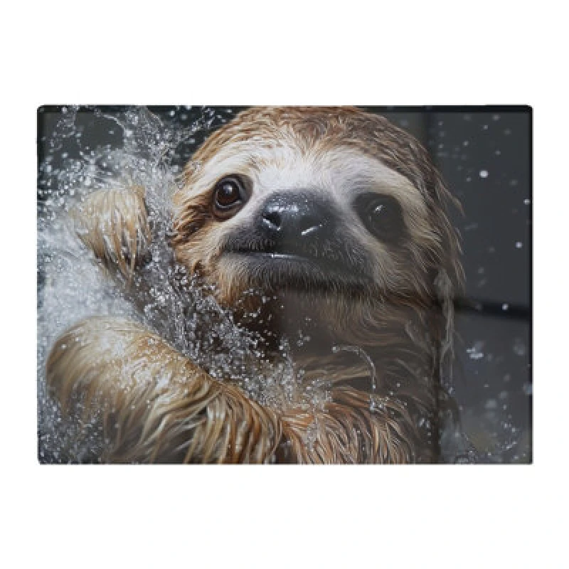 Image of Warren Reed Designer Gleeful Sloth Splashart Chopping Board