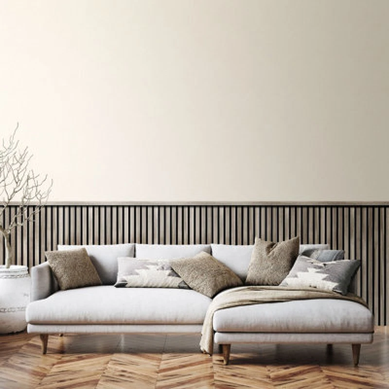 Image of Hoopla Walls Wood Slat Texture- Silver Oak (10M Wallpaper)