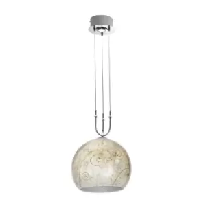 Image of Luna Glass Dome Pendant Ceiling Light 2 Light Chrome