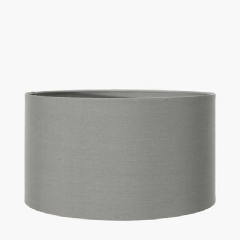 Image of Pacific Lifestyle 30Cm Grey Poly Cotton Cylinder Lamp Shade Drum Table Lampshade
