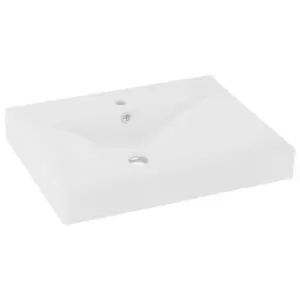 Image of VidaXL Luxury Ceramic Basin with Faucet Hole - Matt White