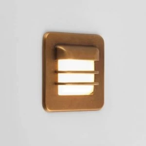 Image of LED 1 Light Outdoor Square Wall Light Antique Brass IP65