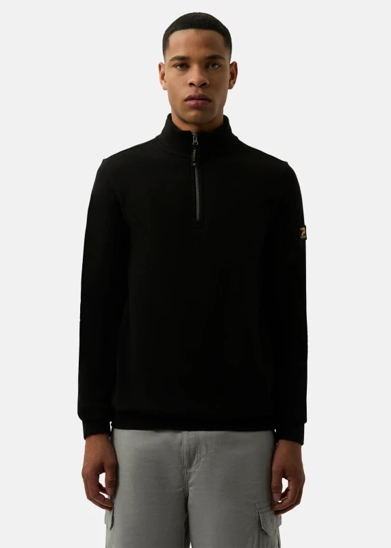 Image of Patrick Mens Harlem 1/4 Zip top in Black Size: 2XL Black Male 2XL